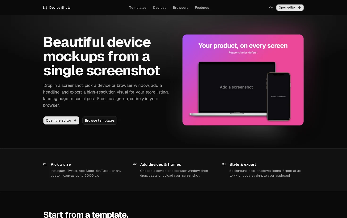 Device Shots 页面快照